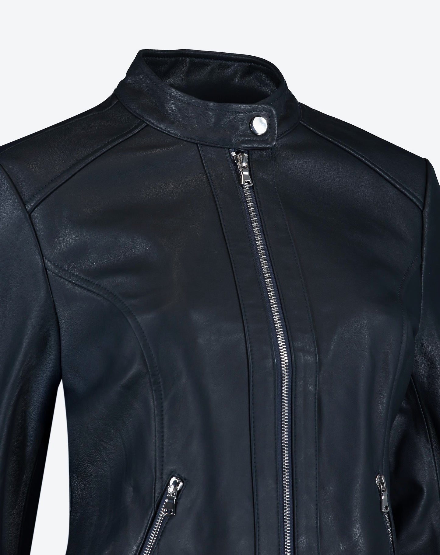 Jaqueta Couro Pelica Deluxe- Azul Marinho